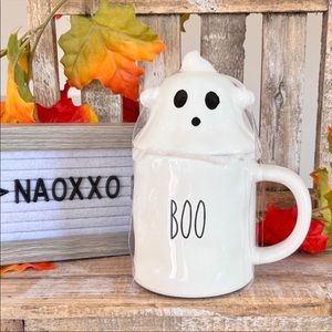 B|Harbor Halloween “ BOO “ White Ghost Mug with Topper